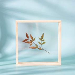 img 3 attached to 🖼️ SWTHONY Set of 2 8x8 Double-Sided Wooden Photo Frames, Showcase Pressed Flower Frames, Plant Specimen Herbarium Clips, for Table Display