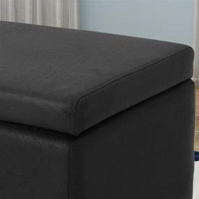 img 1 attached to Traditional Microfiber Storage Ottoman Black