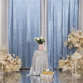 img 3 attached to 🎉 2-Pack Sequin Backdrop Curtain for Weddings, Parties, Birthdays - Eternal Beauty, Baby Blue (2FTx8FT)