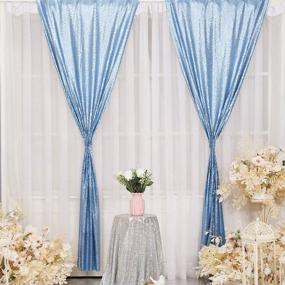 img 4 attached to 🎉 2-Pack Sequin Backdrop Curtain for Weddings, Parties, Birthdays - Eternal Beauty, Baby Blue (2FTx8FT)