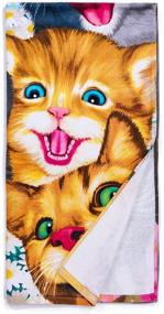 img 1 attached to 🐱 Ultra-Plush Cotton Towel: Cats Selfie Edition for Beach, Bath, and Pool Fun!