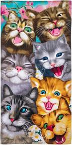 img 3 attached to 🐱 Ultra-Plush Cotton Towel: Cats Selfie Edition for Beach, Bath, and Pool Fun!