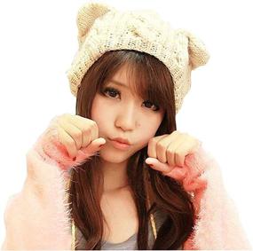 img 3 attached to 🐱 Cute CAT Kitty Ears Knitted Crochet Rib Hat for Women, Girls, Boys & Teens - UmbWorld Beanie Cap