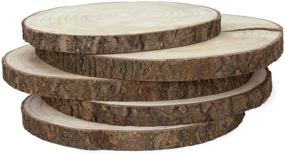 img 4 attached to 🌳 KARAVELLA Large Wood Slices: 5 Pack for Rustic Wedding Centerpieces - 11 to 13 inches, Natural Wood Slabs with Cracks & Bark Loss