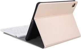 img 1 attached to IZiZ Smart Keyboard Case With IPad Mini Case With Keyboard And Pencil Holder Fit For IPad Mini 2/3/4/5(Gold) Tablet Accessories