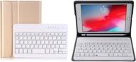 iziz smart keyboard case with ipad mini case with keyboard and pencil holder fit for ipad mini 2/3/4/5(gold) tablet accessories логотип