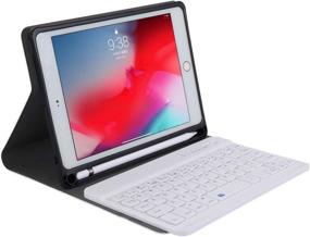 img 3 attached to IZiZ Smart Keyboard Case With IPad Mini Case With Keyboard And Pencil Holder Fit For IPad Mini 2/3/4/5(Gold) Tablet Accessories