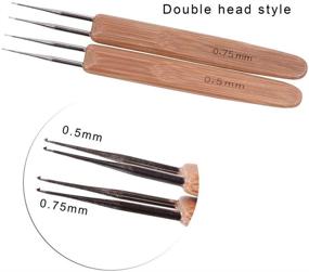 img 2 attached to 🧶 Versatile 3pcs/Set Dreadlock Crochet Hook: Perfect for Hair Braiding & Craft Projects!