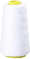 exceart polyester sewing string bobbin thread cord cone serger 🧵 thread - 3000 yards (white) for efficient sewing and embroidery machine use logo