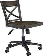 🪑 home styles swivel desk chair: metal frame, dual casters, height adjustable with shaped seat logo