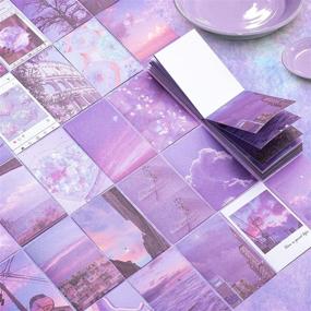 img 1 attached to 🎀 PAGOW 100-Piece Washi Stickers Set: 50 Pink Lovely Adhesive Scrapbook Stickers and 50 Purple Romantic Scenery Stickers for Journaling, DIY Decor, Diary, Album, Notebook, Arts and Crafts