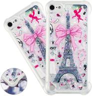 hmtechus ipod touch 5 case touch 6 case cute 3d pattern quicksand diamonds floating luxury shiny glitter flowing liquid shockproof protect silicone cover for ipod touch 5/6 bling eiffel tower yb logo