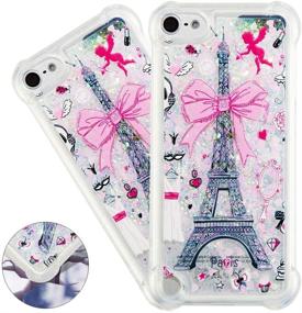 img 4 attached to HMTECHUS IPod Touch 5 Case Touch 6 Case Cute 3D Pattern Quicksand Diamonds Floating Luxury Shiny Glitter Flowing Liquid Shockproof Protect Silicone Cover For IPod Touch 5/6 Bling Eiffel Tower YB