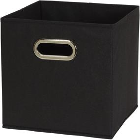 img 3 attached to 🏠 Organize Your Home with Household Essentials 80-1 Foldable Fabric Storage Bins - Set of 6 Cubby Cubes in Black