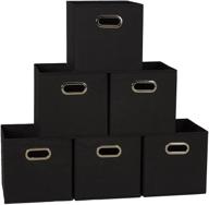 🏠 organize your home with household essentials 80-1 foldable fabric storage bins - set of 6 cubby cubes in black logo