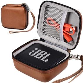 img 4 attached to 👜 Чехол для колонки JBL GO 2: водонепроницаемая сумка для путешествий с отделениями для USB-кабеля и зарядного устройства (коричневый)