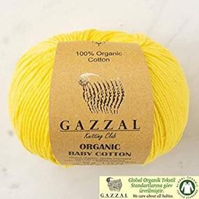 img 3 attached to 🧶 Gazzal Organic Baby Cotton Yarn Pack - 5 Balls, 8.8 Oz Total - 100% Organic Cotton - Light DK, Yellow - 420