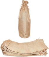 🍷 mandala crafts burlap wine bags: reusable cloth wine gift bags bulk pack for party wedding holiday - 12 pcs logo