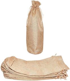 img 4 attached to 🍷 Mandala Crafts Burlap Wine Bags: Reusable Cloth Wine Gift Bags Bulk Pack for Party Wedding Holiday - 12 PCs