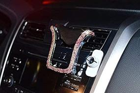 img 3 attached to Bling Crystal Car Phone Holder: Sparkling Pink Cellphone Bracket for Air Vent Mount - Stylish & Universal!