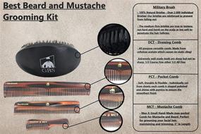 img 1 attached to 🧔 G.B.S Men’s Handmade Comb Set with Synthetic Hair Brush - DCT Dressing Comb, PCT Pocket Comb, MCT Mustache Comb, Military Style Hair Brush - Ideal Kit for Beard, Mustache Grooming - Best for Men’s