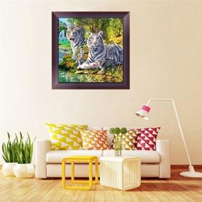 img 3 attached to 🐯 White Tiger DIY 5D Diamond Painting Kit: Crystal Rhinestone Embroidery Cross Stitch Arts Crafts | Canvas Wall Decor | AIRDEA Supply