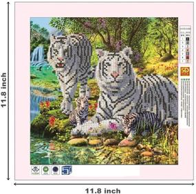 img 2 attached to 🐯 White Tiger DIY 5D Diamond Painting Kit: Crystal Rhinestone Embroidery Cross Stitch Arts Crafts | Canvas Wall Decor | AIRDEA Supply