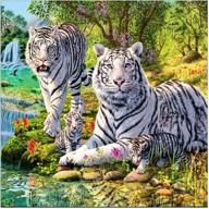 🐯 white tiger diy 5d diamond painting kit: crystal rhinestone embroidery cross stitch arts crafts | canvas wall decor | airdea supply logo