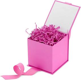 img 1 attached to Розовая лента и картонный наполнитель маленькой подарочной коробки с крышкой от Hallmark: Лёгкое прикосновение элегантности и заботы для ваших близких