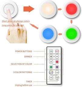 img 2 attached to 🌈 JoySusie LED Puck Lights - 16 Color Changeable Under Cabinet Lights for a Vibrant Atmosphere with 2 Remote Controls & Timing Function (6 Pack)