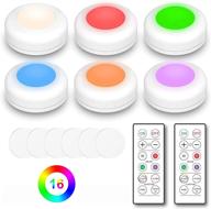 🌈 joysusie led puck lights - 16 color changeable under cabinet lights for a vibrant atmosphere with 2 remote controls & timing function (6 pack) logo