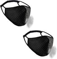 🏋️ geousy 2-piece adjustable strap sports face mask - custom fit, reusable & machine washable, breathable fabric, 4-layer workout mask (black) logo