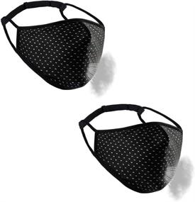 img 4 attached to 🏋️ GEOUSY 2-Piece Adjustable Strap Sports Face Mask - Custom Fit, Reusable & Machine Washable, Breathable Fabric, 4-Layer Workout Mask (Black)