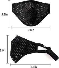 img 2 attached to 🏋️ GEOUSY 2-Piece Adjustable Strap Sports Face Mask - Custom Fit, Reusable & Machine Washable, Breathable Fabric, 4-Layer Workout Mask (Black)