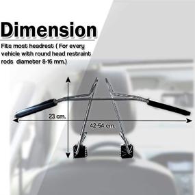 img 2 attached to 🚗 Premium Chrome Headrest Car Hanger by Zone Tech - Quality Clothes Holder Travel Vehicle Jacket Suit Coat Hanger with Restraint Rods for Headrest Optimization