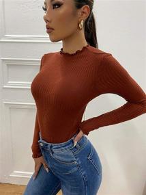 img 1 attached to 👚 Флоренс женский боди с длинным рукавом и круглым вырезом, боди-комбинезон.