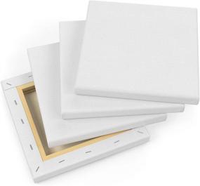 img 3 attached to 🎨 Arteza Stretched Canvas - Pack of 12 Square White Canvases, 6 x 6 Inches, 100% Cotton, 8 oz Gesso-Primed - Ideal for Acrylic Pouring and Oil Painting