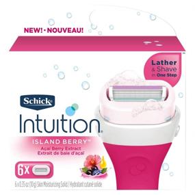 img 4 attached to 🌴 INTUITION Schick Island Women's Razor Blade Refills: 6x6 Pack featuring Acai Berry Extract