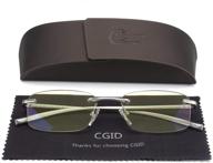 👓 spring hinge reading glasses - lightweight unisex rimless rectangular frames for men and women logo