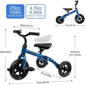 img 3 attached to YGJT 3 in 1 Toddler Tricycle: Folding Kids Trike & Balance Bike for 2 - 4 Year Olds – Outdoor Riding Toys for Boys and Girls. Birthday Gift in Blue!