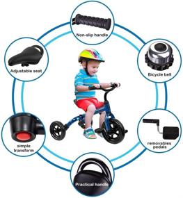 img 1 attached to YGJT 3 in 1 Toddler Tricycle: Folding Kids Trike & Balance Bike for 2 - 4 Year Olds – Outdoor Riding Toys for Boys and Girls. Birthday Gift in Blue!