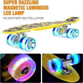 img 3 attached to 🛹 Colorful LED Wheels Mini Cruiser Skateboard: Perfect for Kids, Beginners (Ages 6-12)