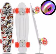 🛹 colorful led wheels mini cruiser skateboard: perfect for kids, beginners (ages 6-12) logo