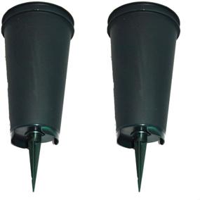 img 1 attached to 🌿 Pack of 2 Flat Bottom Green Cemetery Vases with Enhanced SEO
