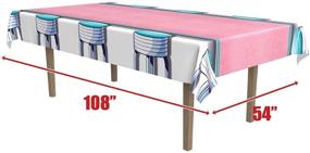 img 2 attached to 🍔 Retro 1950’s Soda Shop Stool Table Cover Supply – Perfect Decor for Sock Hop, Oldies, and 50’s Themed Birthday Parties, 54"x108", Multicolored