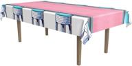 🍔 retro 1950’s soda shop stool table cover supply – perfect decor for sock hop, oldies, and 50’s themed birthday parties, 54"x108", multicolored logo