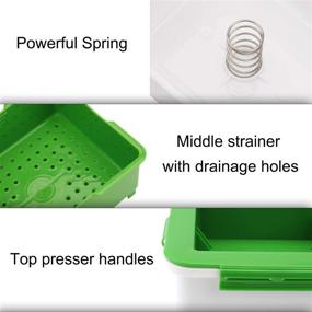 img 3 attached to 🧼 TofuPress: Effortlessly Extract Water for Enhanced Flavor & Texture - Cheese Drainer, Water Removal Machine, Cheese Presser, Dehydrator - Dishwasher Safe - Green