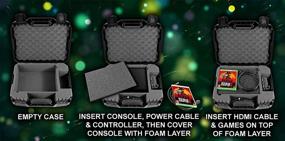 img 2 attached to Премиум чехол для путешествия Xbox One X - защитный с твердым корпусом и отделениями из пены для консоли, контроллера, сетевого адаптера и игр - совместим с аксессуарами CASEMATIX