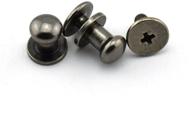 lq industrial 12pcs black solid brass sam browne button screw studs nail round rivets - perfect for diy leather craft belt wallet handbag - size: 5x7x7mm logo