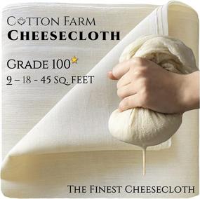 img 4 attached to 🧀 Grade 100 Premium Quality Cheesecloth - Ultra Fine Cotton Farm, 100% Mediterranean Cotton, 9-18-45 Sq. Ft, Unbleached, Reusable, Washable; Ideal for Straining... (9 SQ. FT. or 1 SQ. YD.)